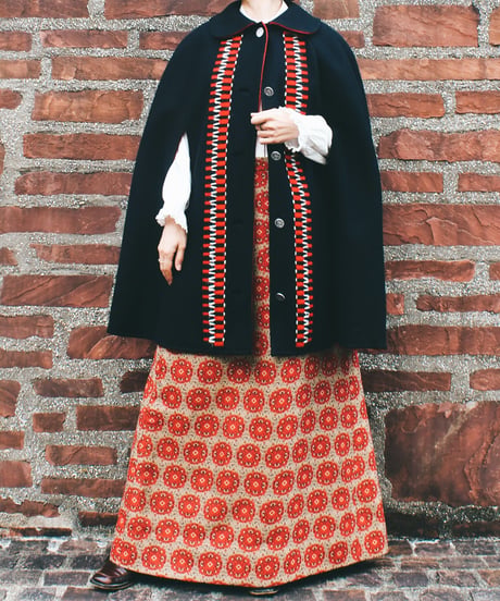 【Seek an nur】1970's Vintage German Jacquard Maxi Skirt