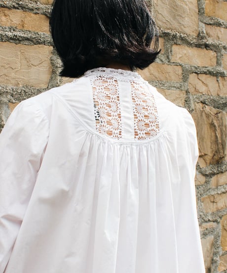 【Seek an nur】French Antique Hand Lace Flare Night Dress
