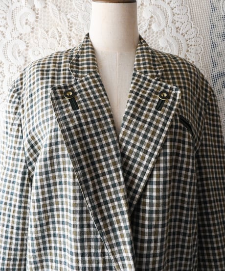 【Seek an nur】Tyrolean Check Over Jacket