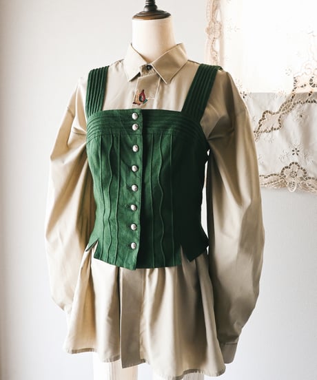 【Seek an nur】Tyrolean Embroidered Dress Shirt