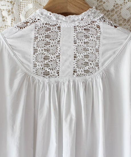 【Seek an nur】French Antique Hand Lace Flare Night Dress