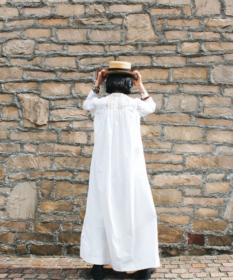 【Seek an nur】French Antique Hand Lace Flare Night Dress