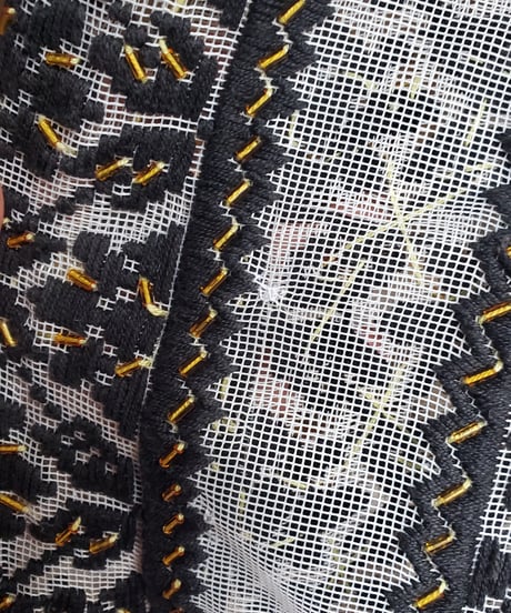 【Seek an nur】Romanian Vintage Beaded Tulle Blouse