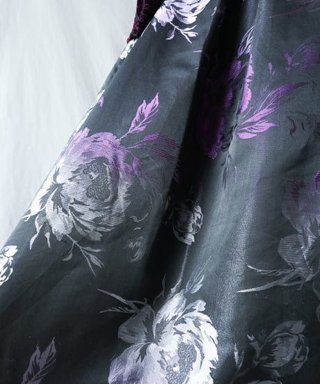 【Seek an nur】Euro Floral Satin Skirt