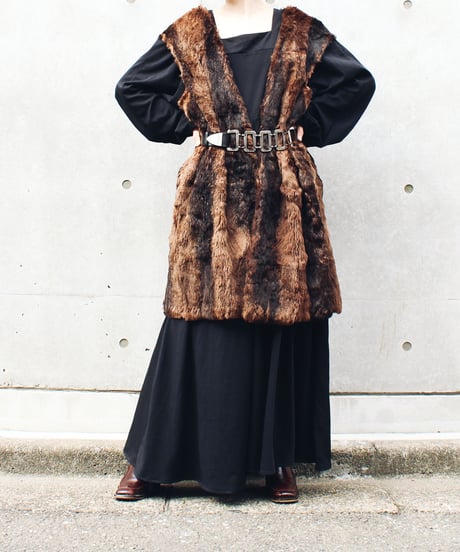 【Seek an nur】Balloon sleeve Black Maxi Dress
