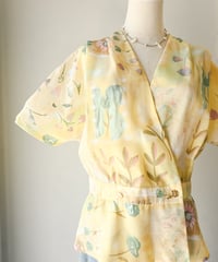 【Seek an nur】French floral art jacket blouse