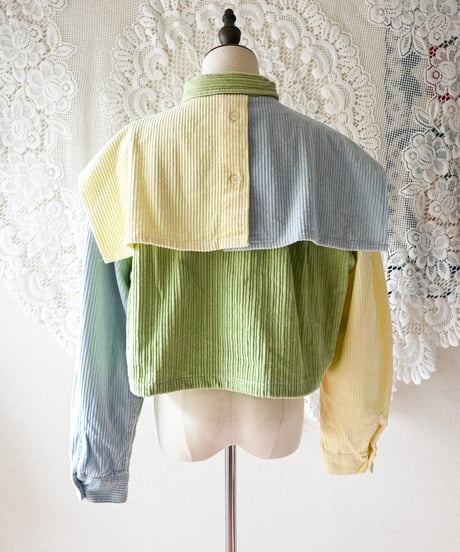 【tiny yearn】Multi Color Corduroy Cropped Shirt/Remake