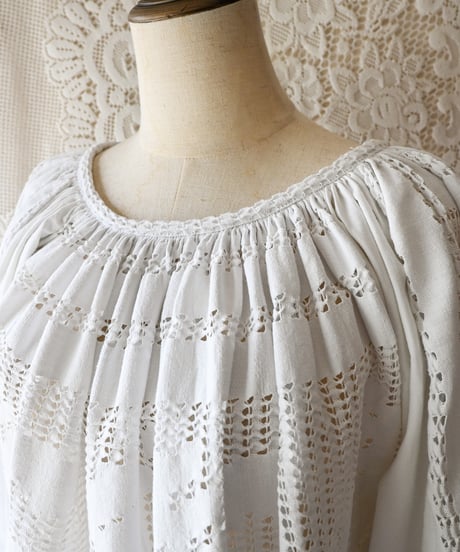 【Seek an nur】Romanian Vintage Crochet Folk Blouse