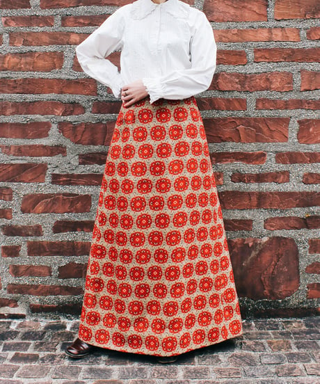 【Seek an nur】1970's Vintage German Jacquard Maxi Skirt