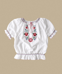 【Seek an nur】1970's Hungarian Vintage Peasant Blouse