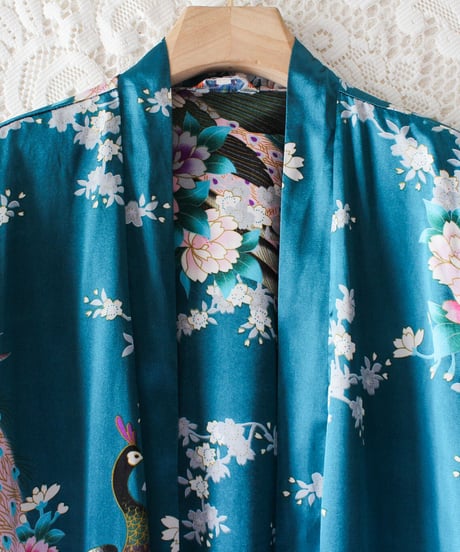 【tiny yearn】Vintage Printed Satin Chinese Long Gown