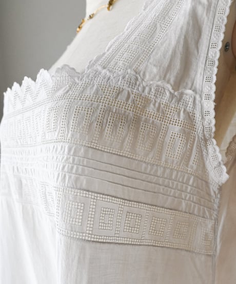 【Seek an nur】1900-20's antique cotton night dress