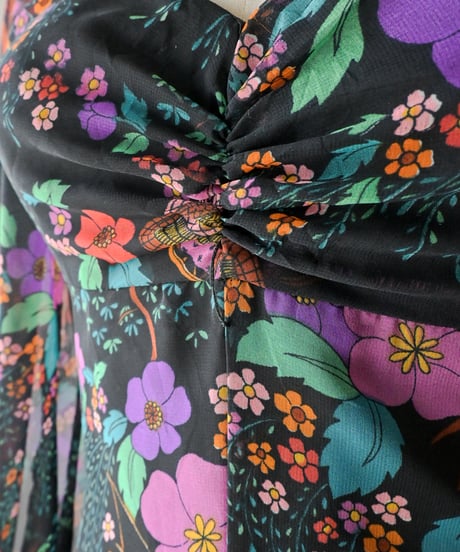 【tiny yearn】1970's euro floral sheer maxi dress