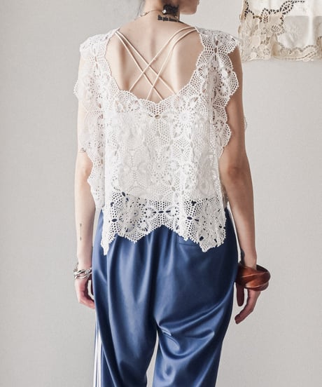 【Seek an nur】Vintage cotton crochet cami