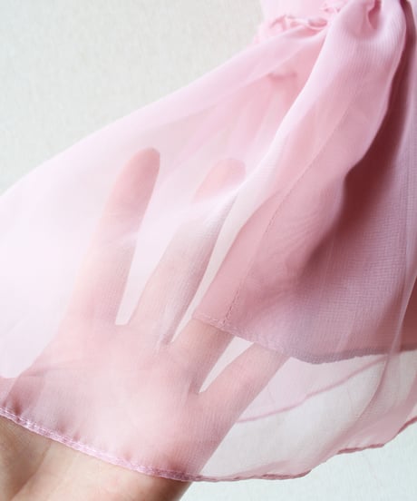 【Seek an nur】Lace Puff sleeve Sheer Long Dress
