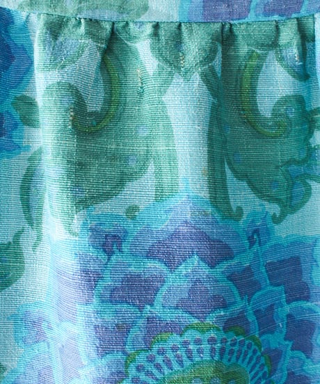 【tiny yearn】1970's Retro Floral Silk Maxi Skirt