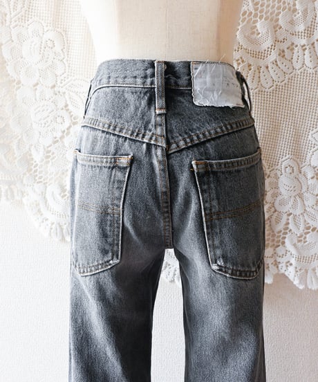 【Seek an nur】Black Flare Denim Pants