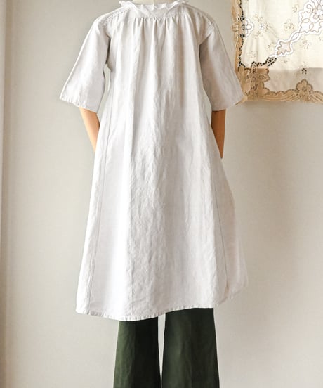 【Seek an nur】1890-1910's French antique linen smock