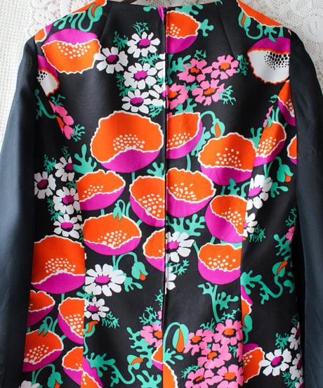 【tiny yearn】1970's German Trevira Floral Dress