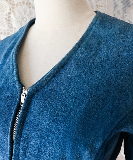 【tiny yearn】1970's Embroidered Suede Pullover