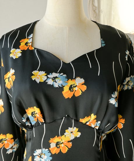 【tiny yearn】1970's euro floral maxi dress