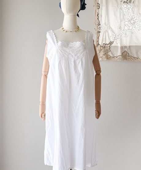 【Seek an nur】1900-20's antique cotton night dress