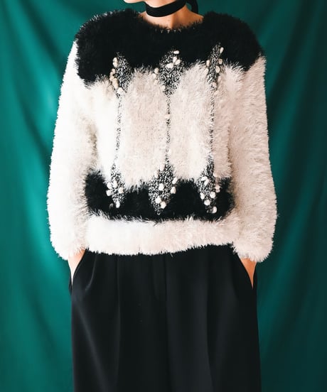 【Seek an nur】Euro Design Shaggy Knit Tops
