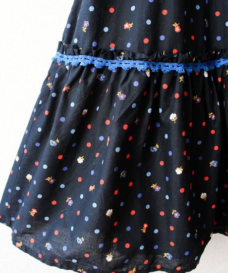 【Seek an nur】1970's German Dot×Floral Maxi Dress