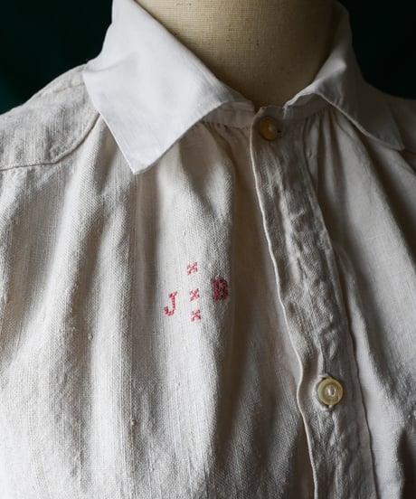 【Seek an nur】1900-20's French Antique Linen Smock