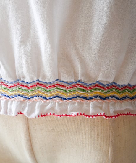 【Seek an nur】Hungarian Vintage Embroidered Peasant Blouse