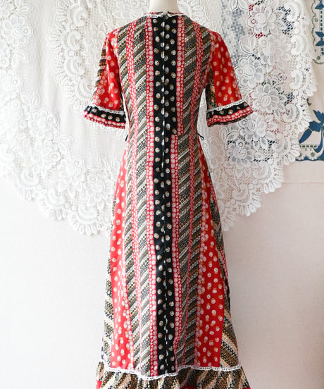 【tiny yearn】1970's Euro Floral Maxi Dress