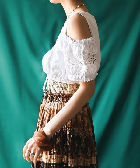 【Seek an nur】Euro Cropped Lace Dirndl Blouse