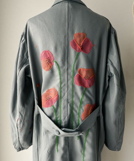 【tiny yearn】⁡60's French Embroidered Painted Work Coat