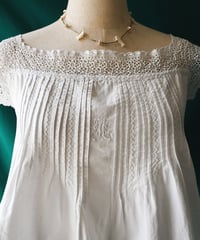 【Seek an nur】French Antique Cotton Night Blouse