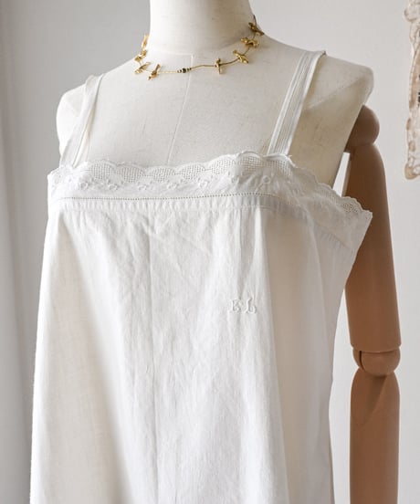 【Seek an nur】1900-20's antique cotton night dress