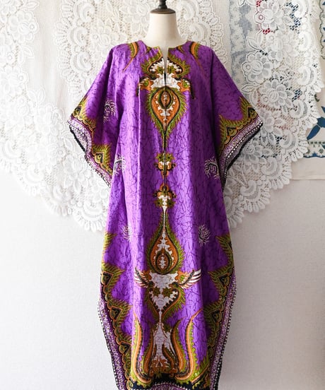 【tiny yearn】African Batik Boubou Maxi Dress