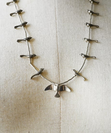 〈Accessory〉Native American Silver Fetish Bird Necklace