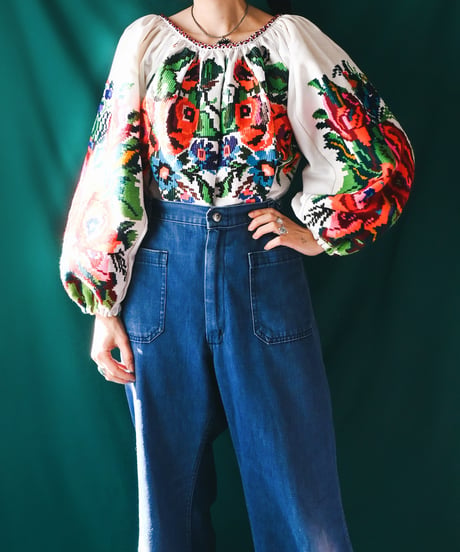 【Seek an nur】Romanian Vintage Embroidered Blouse