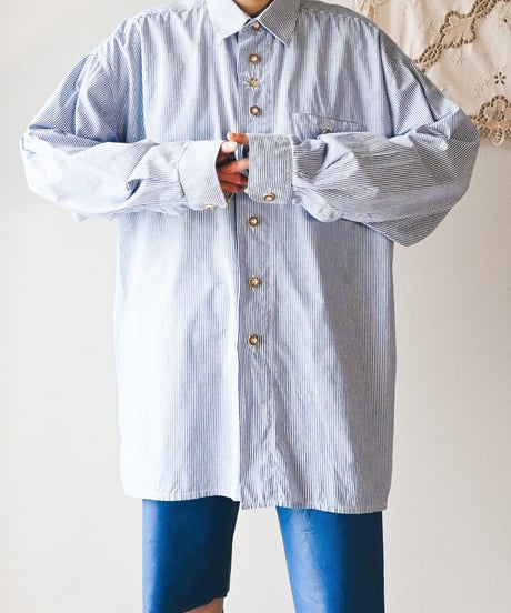 【Seek an nur】Tyrolean Stripe Over Shirt