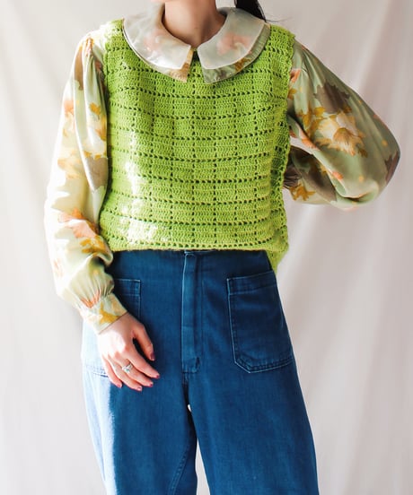 【tiny yearn】Crochet Hand Knit Vest