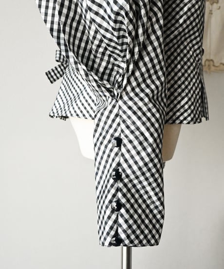 【Seek an nur】Euro Balloon Check Blouse