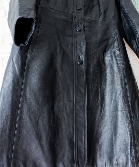 【Seek an nur】Black Mongolia Leather Long Coat