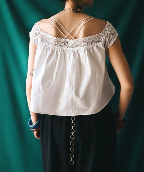 【Seek an nur】French Antique Cotton Night Blouse