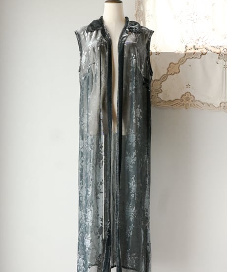 【Seek an nur】floral metallic sheer gown