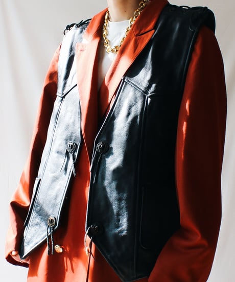 【Seek an nur】Germany Lace-up Leather Vest