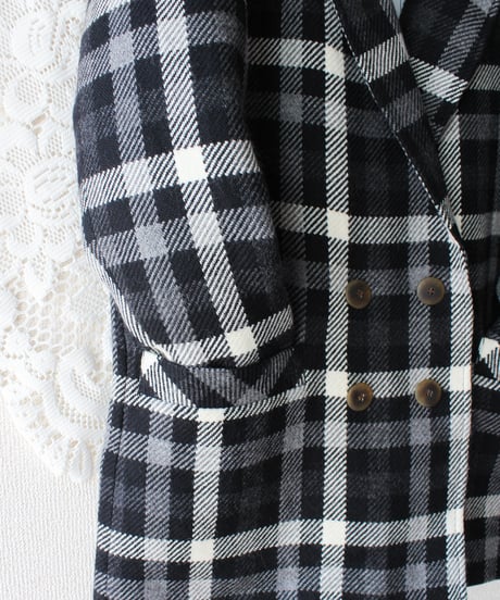 【Seek an nur】Euro Check Wool Tailored Over Jacket