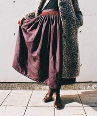 【Seek an nur】Austria Mulch Stripe Long Skirt