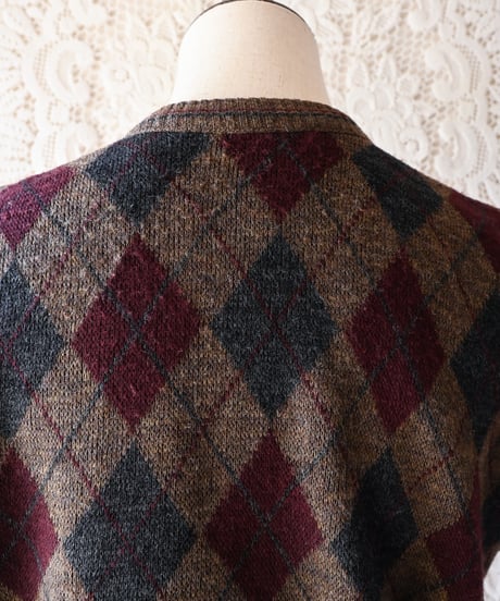 【tiny yearn】Italy Argyle Check Knit Vest