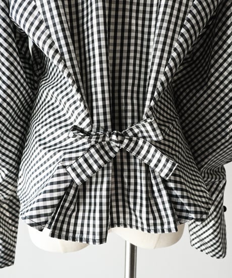 【Seek an nur】Euro Balloon Check Blouse