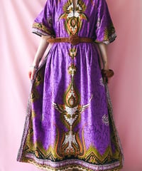【tiny yearn】African Batik Boubou Maxi Dress